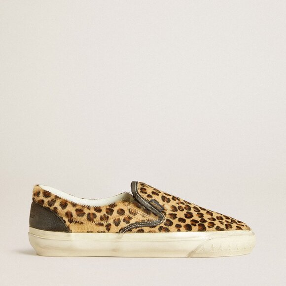 Golden Goose VCE Penstar in leopard-print pony skin with black leather heel tab - Picture 1 of 6